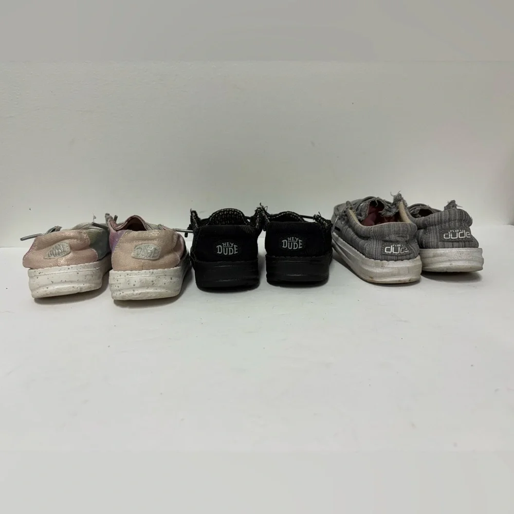 HEY DUDE 3 Pairs Black Gray Multicolored Toddler Size 8 Lot